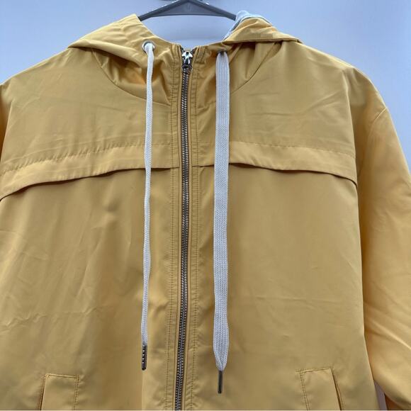 Ivory Ella Yellow Full Zip Drawstring Tie Waist Long Sleeve Hooded Jacket Sz XS - Picture 2 of 11